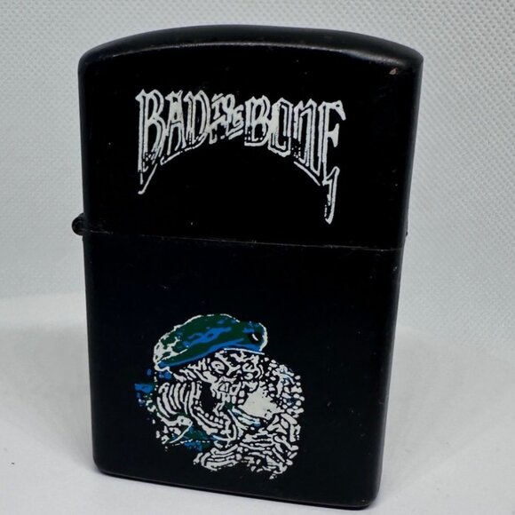 Bad To The Bone Blk Metal Refillable Lighter George Thorogood Skeleton Windproof